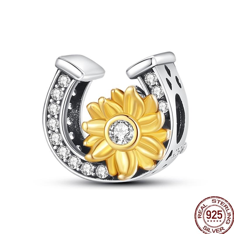 Оригинальные Медные Золотые Шармы Бусины Подсолнух Собаки Леопард Светлячок Подвески Подходят для Браслета Ювелирный Подарок Маркировка