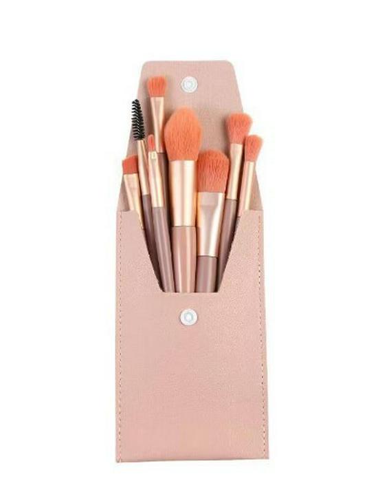 Mini 8-Piece Portable Makeup Brush Set: Soft Bristle Eyeshadow and Foundation Brushes