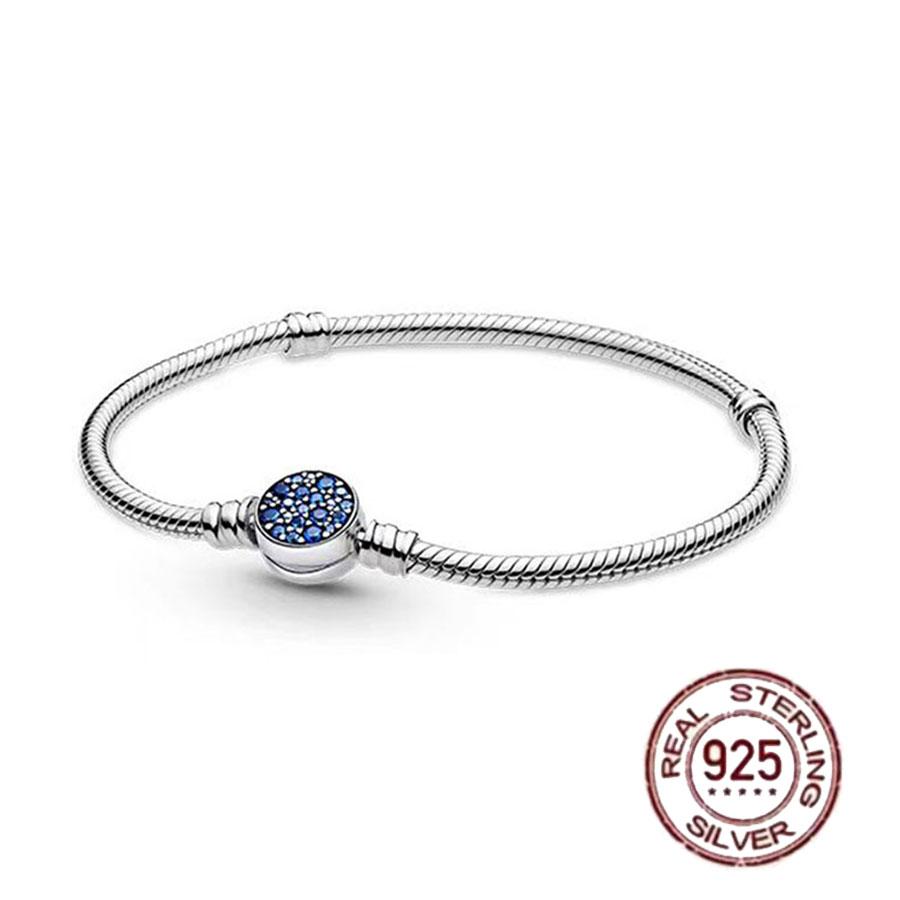 1/100 S925 silver heart crown snake bone bracelet women fashion jewelry DIY bracelet gift for her