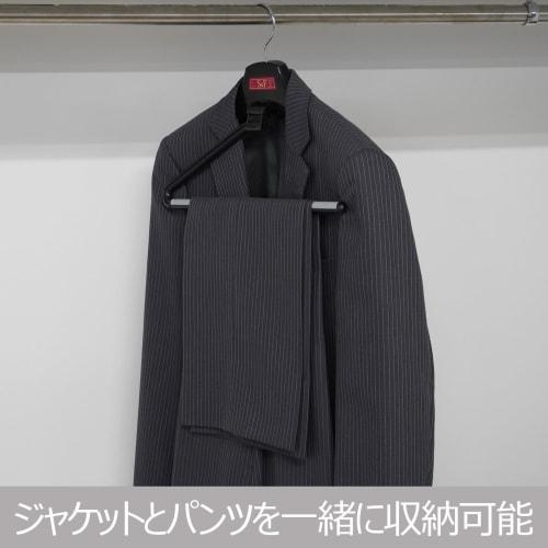 Shinko Hanger S&F El Paso Stop Black Suit and School Uniform Hanger, Made in Japan, with 360-Degree Rotating Hooks, Adjustable Shoulder Width, Anti-Sl