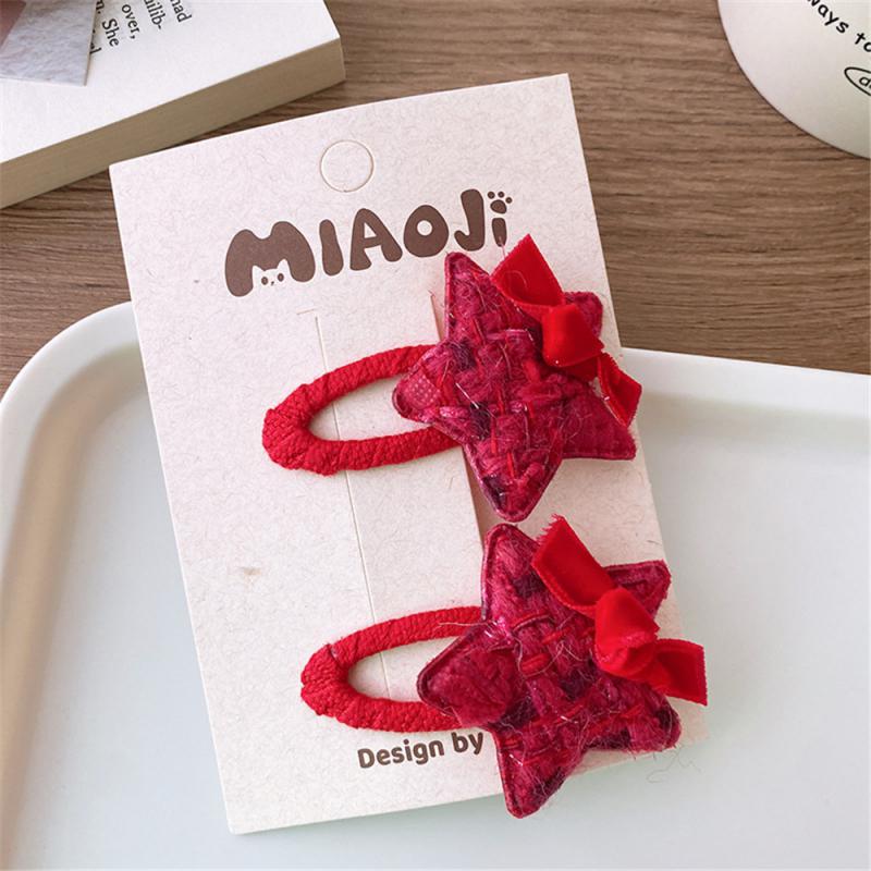 Детские новогодние заколки для волос в китайском стиле, милые плюшевые банты, кисточки, украшения, заколки, шпильки, аксессуары для волос в стиле ханьфу для девочек