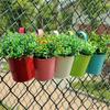 10 Colors Metal Iron Flower Wall Hanging Flower Plants Pot Hook Bucket Tin Garden Planter Pots Balcony Hanging Succulent Basket