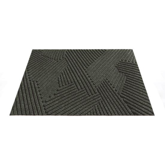 Door Mat Removes Dirt Recycled Anti-Slip Base Cuttable Geometric Pattern Indoor/Outdoor Use Entrance Rug for Kitchen Garage