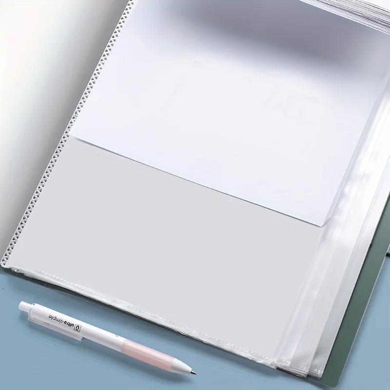 1 упаковка, органайзер для документов формата А4 с 60 прозрачными карманами - многослойная папка для хранения документов в офисе и школе, настольный органайзер, скоросшиватель