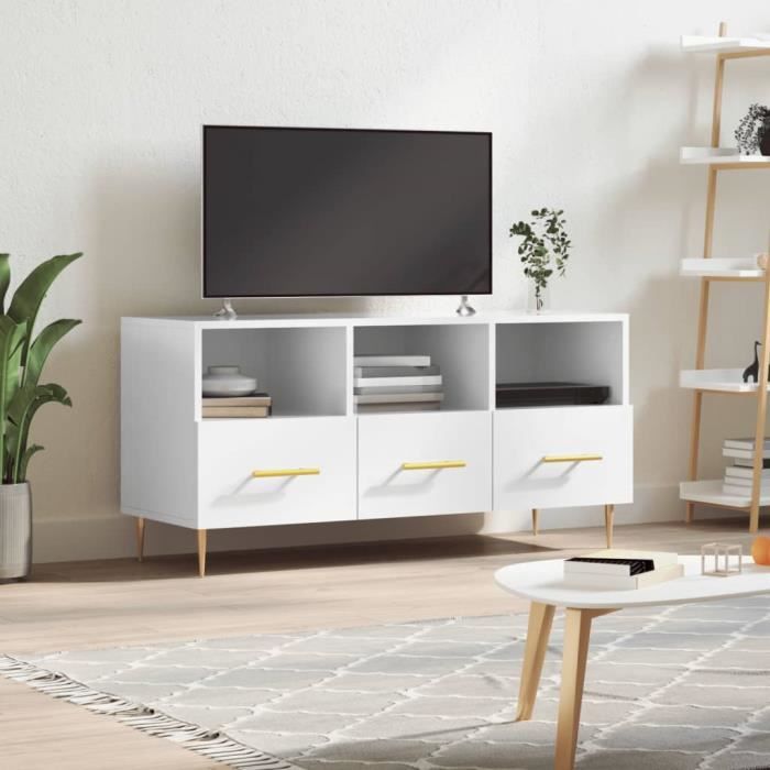 VidaXL TV Stand High Gloss White 102x36x50 Cm Engineered Wood 829022