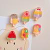 6pcs Refrigerator Magnet Fruit Ice Cream Popsicle Strawberry Watermelon Simulation Food Play Home Decoration DIY Magnet