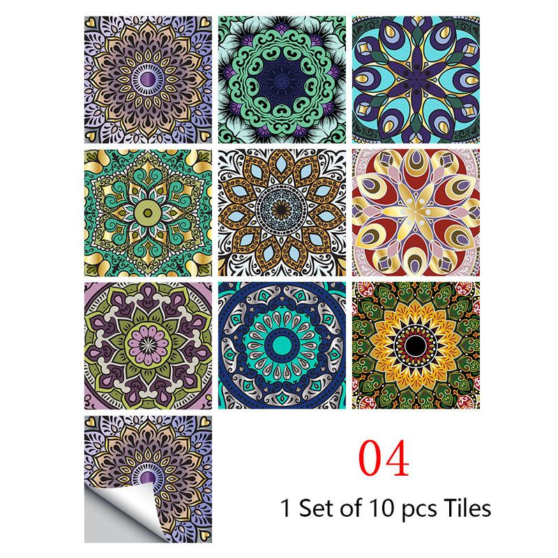 10 шт., кухонные украшения, плитка, наклейки, стикер на стену, водонепроницаемый цветок, плитка, домашний декор