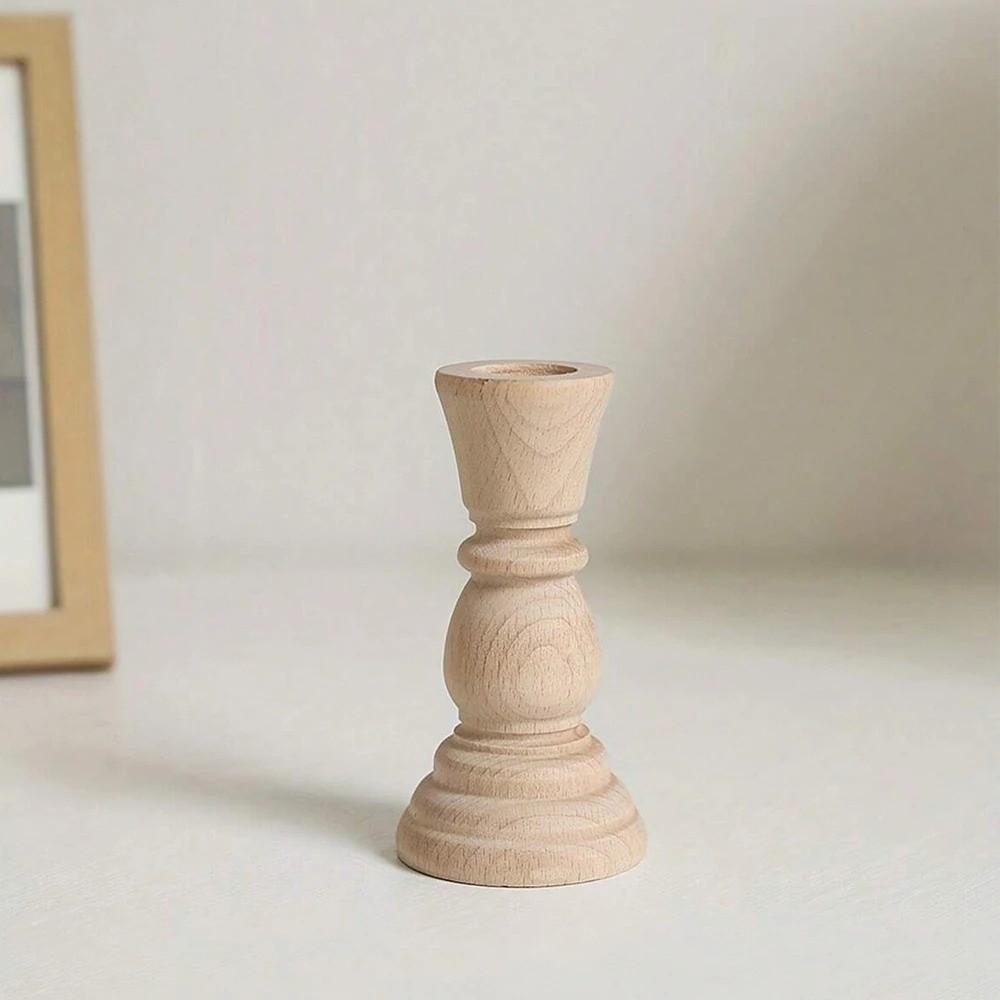 Rustic Unfinished Wood Candle Holder Natural Wood Pillar Candle Stands Wedding Party Decoration