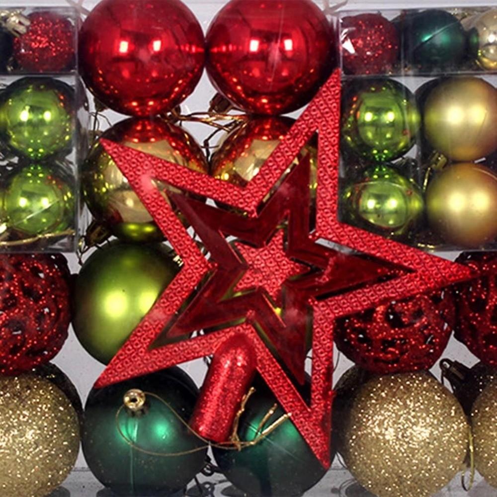 101Pcs Shatterproof Christmas Ball Set Multiple Color Christmas Ball Gift Box  Holiday Party