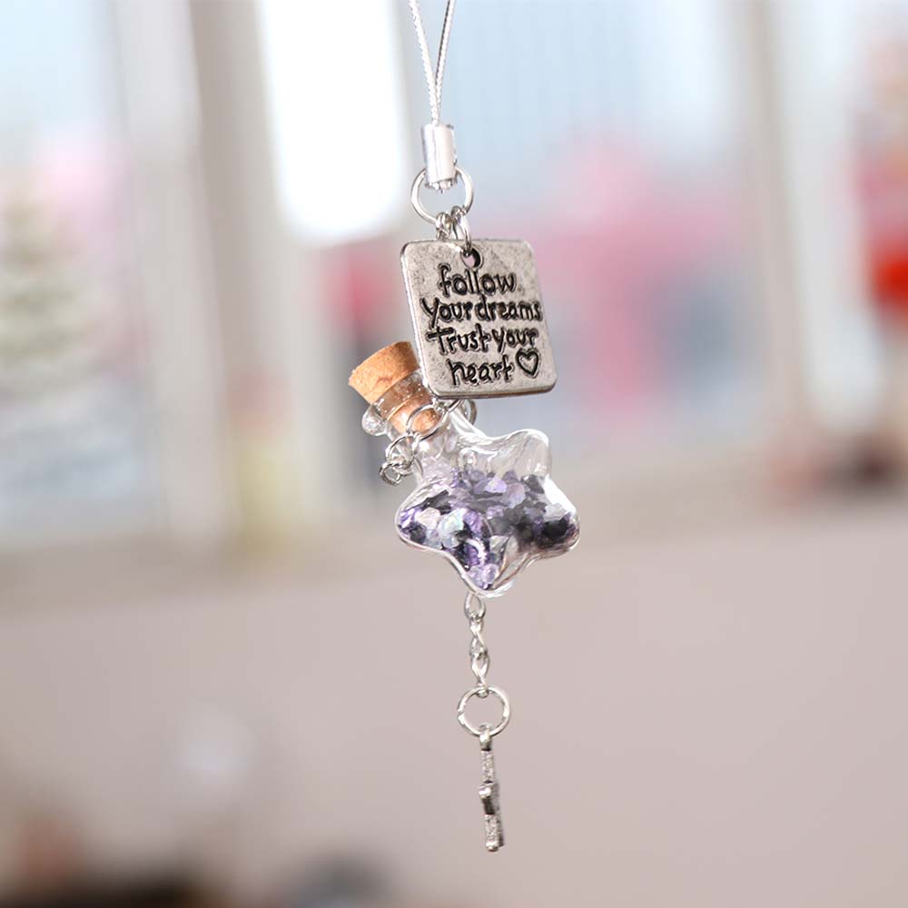 Phone Straps Transparent Keychain Star Wishing Bottle Mobile Phone Lanyard Jewelry Accessories