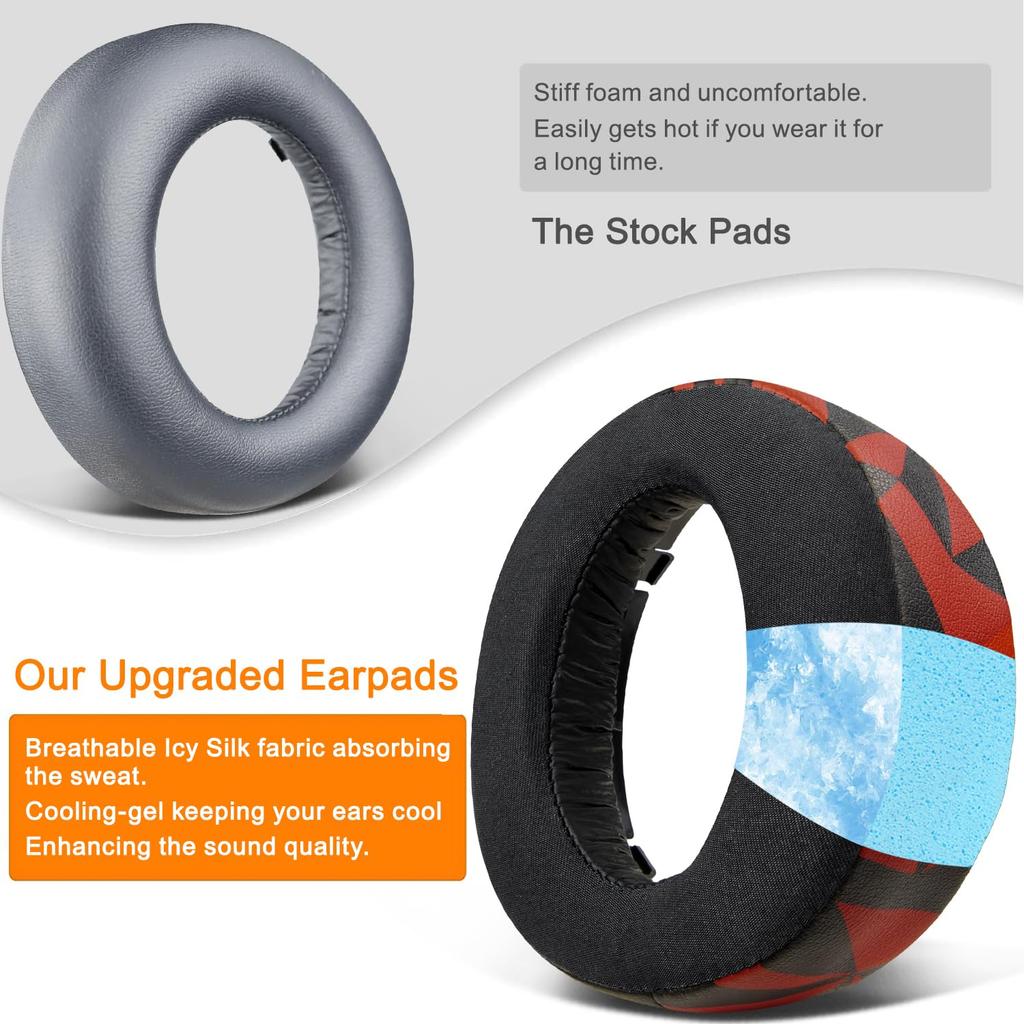 SOULWIT Cooling Gel Pads Ear Pads Ear Cushions for Sony PULSE 3D PlayStation 5 PS5 Wireless Headset Replacement Pads Cooling Ear Pads High Density