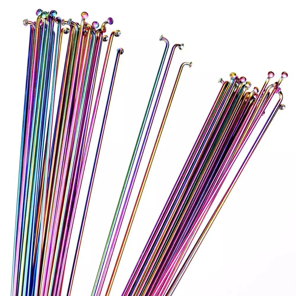 Nipples 304 Stainless Steel Rainbow Cycle Spokes Bicycle Spoke Stainless Steel Spokes Vacuum Pating