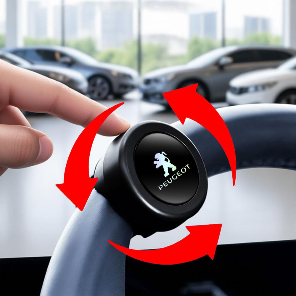 Car Steering Wheel Rotary Knob 360 Degree Rotation Metal Bearing Center Cover For Peugeot 5008 205 206 307 308 3008 2008 207 108