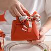 1PC Leather Gift Bags Bow Ribbon Packaging Bag Wedding Favour Distributions Bags Baby Birth Candy Packaging Box Mini Handbag