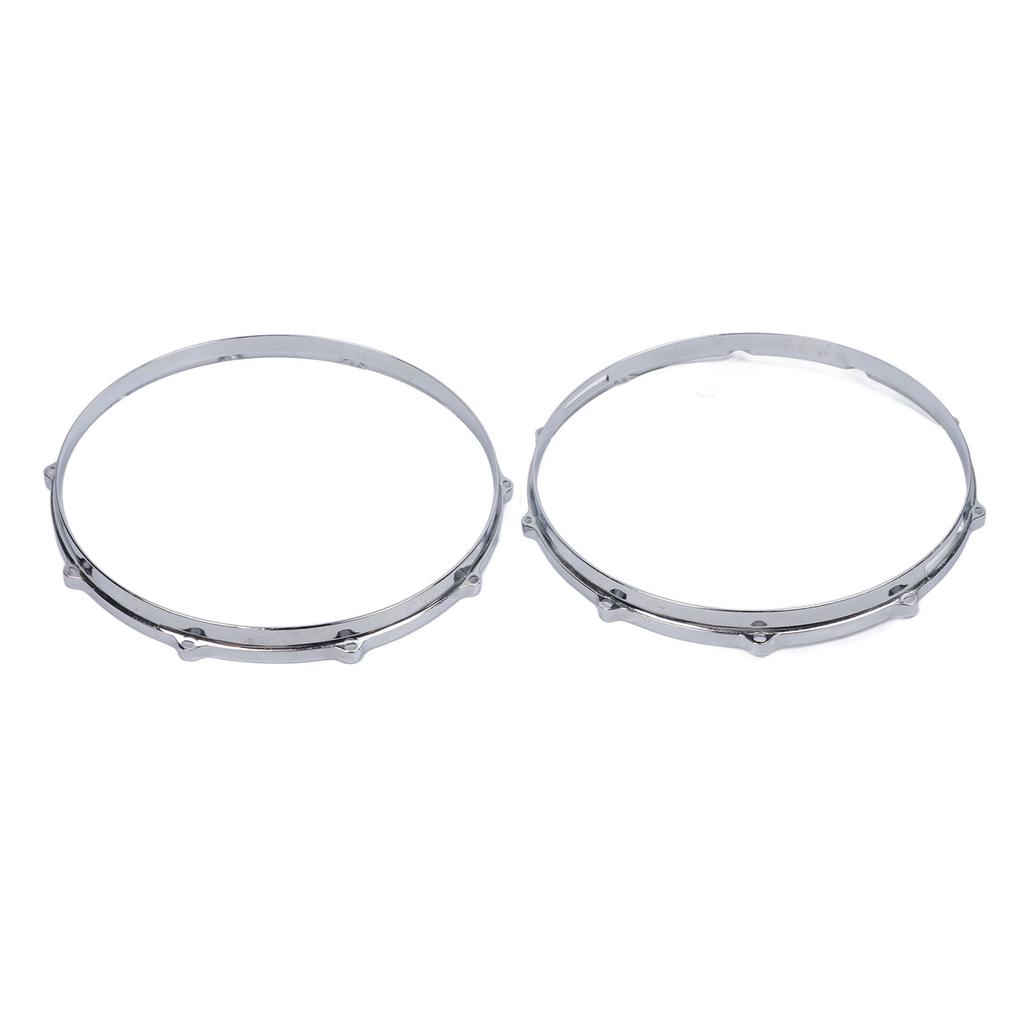 2Pcs Drum Hoop Set 10 Hole 14in Alloy Sound Improvement Decorative Drum Hoop for Performance Travel