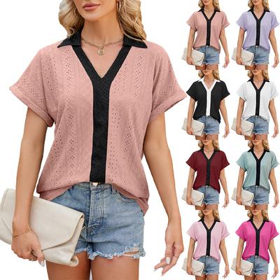 Летние женские футболки с v-образным вырезом, мягкие тонкие цветные с короткими рукавами, свободные дышащие топы больших размеров, повседневные подходящие