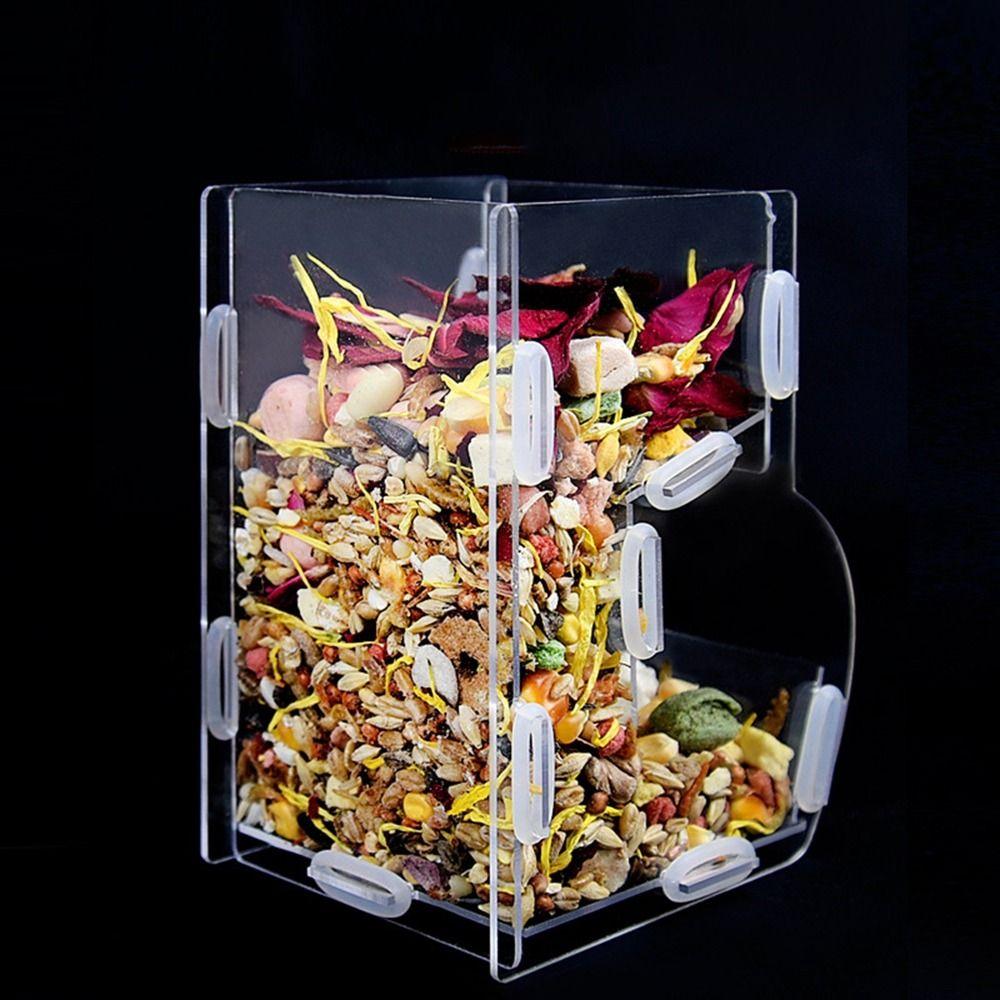 Acrylic Automatic Hamster Food Feeder Large Capacity Small Pets Food Feeding Bowl  for Small Pets