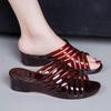 Summer Fashion Thick Sole Non-slip Crystal Jelly Slippers - Odor-resistant & Transparent for Indoor/Outdoor Use