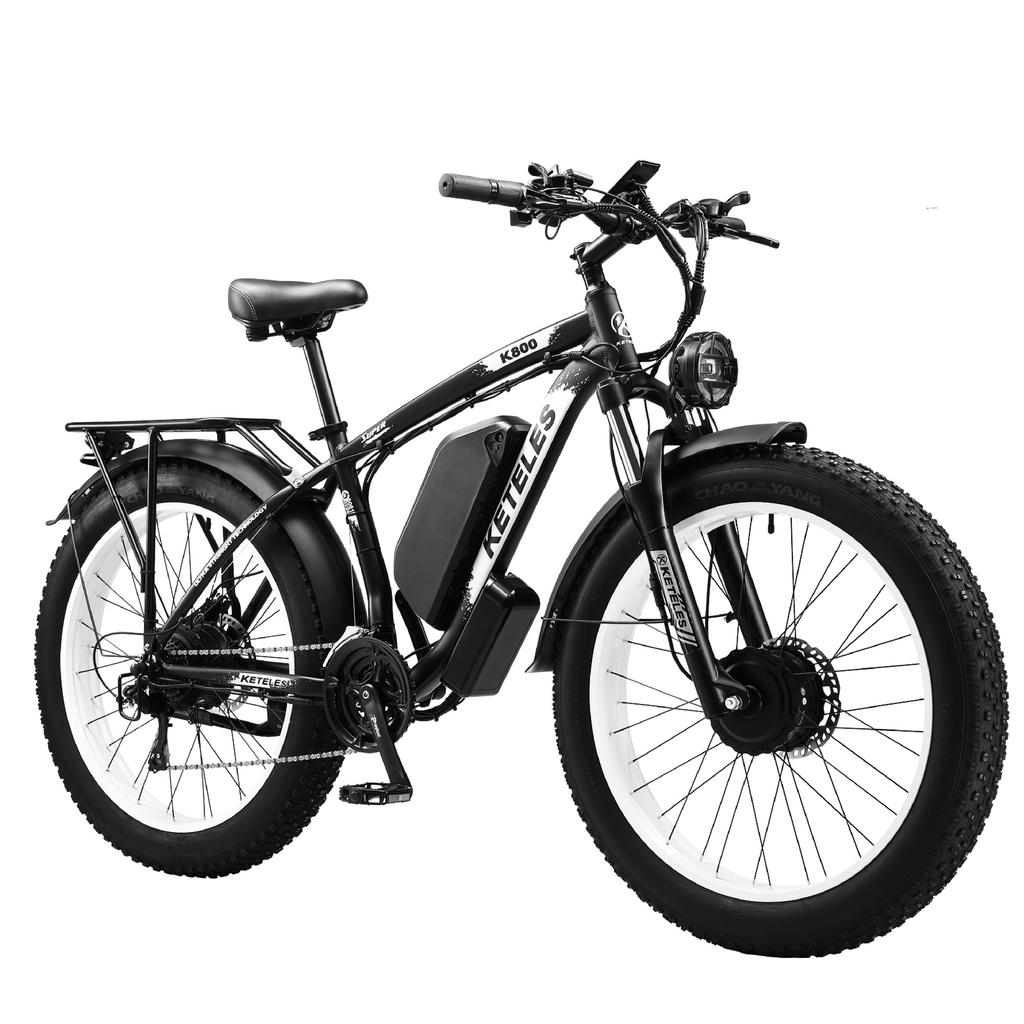 KETELES K800 Electric Bicycle 2*1000 Motors, 48V 23Ah Battery, 26*4.0 Inch Fat Tire, Hydraulic Disc Brake, Off-Road E-Bike