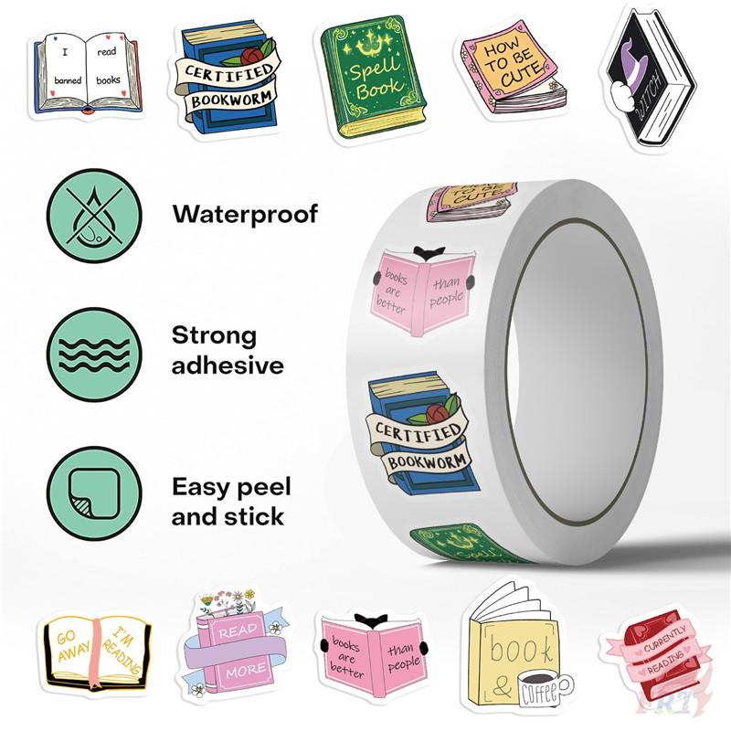 500Pcs/Roll Funny Bookish Art Kids Rewards Stickers - DIY Scrapbooks Album Decor Sealing Label Decals