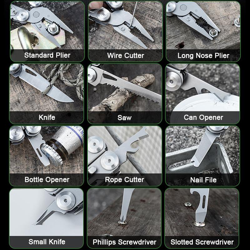 Portable Pocket Multitool Pliers Knife Screwdriver Stainless Steel Hand Tools for Outdoor Survival Camping Hunting and Hiking