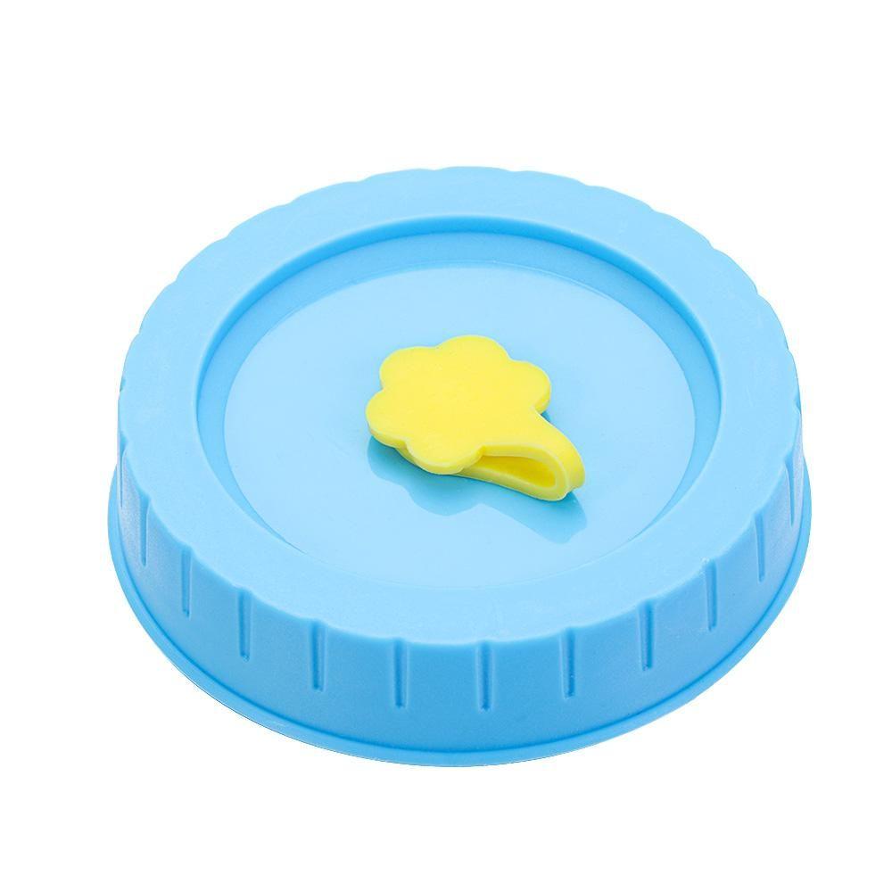 1/4Pcs Plastic Leak-Proof Food Storage With Straw Hole Canning Lids Jar Caps Mason Jar Lids