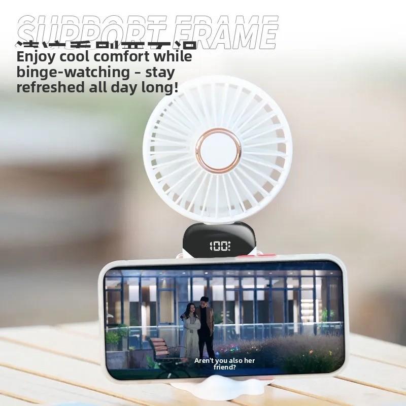 Mini ventilador de mano portátil USB plegable con pantalla digital y aroma para escritorio