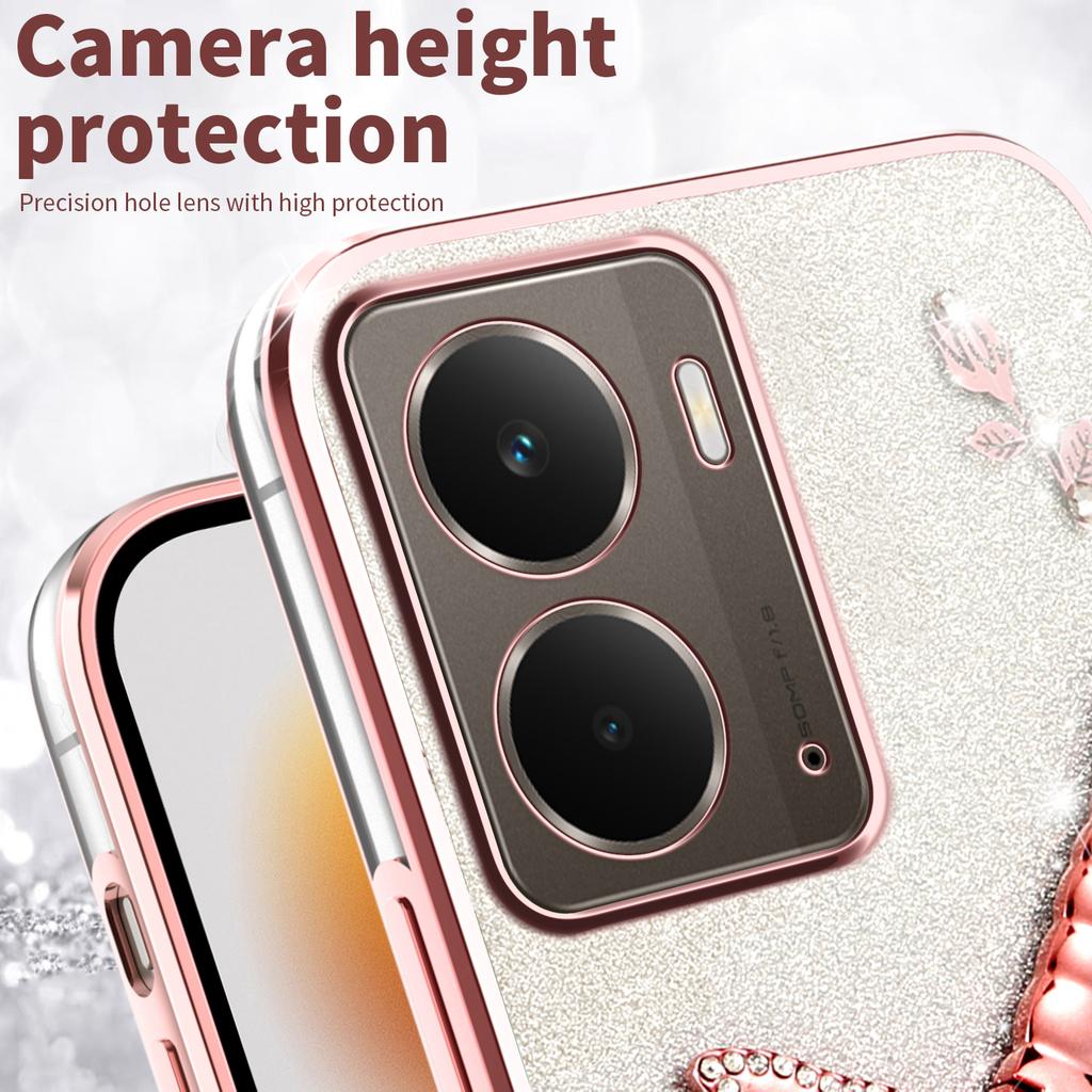 For Realme P3 5G Case Dragonfly Kickstand TPU Flowers Glitter Phone Cover