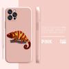 Забавный чехол для телефона с изображением ящерицы-хамелеона iPhone 11 12 13 14 Pro Max 7 8 Plus XR XS SE с прямым краем, жидкий силикагель, чехол Funda