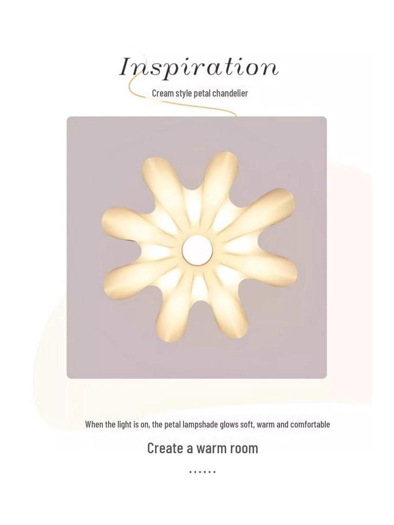 Люстра из дерева в стиле скандинавского японского ваби-саби, прикроватная и обеденная, кремовый цветочный дизайн