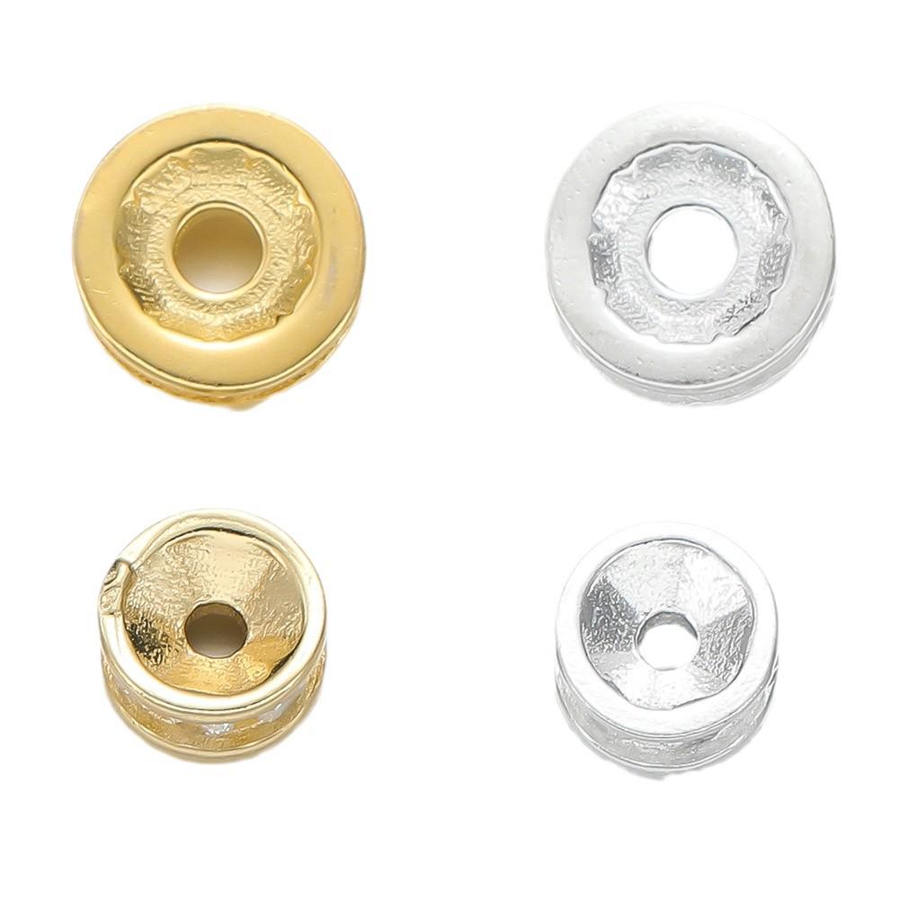 Стерлинговое серебро 925 пробы, инкрустированное бриллиантами, разделительная бусина для браслетов и ожерелий