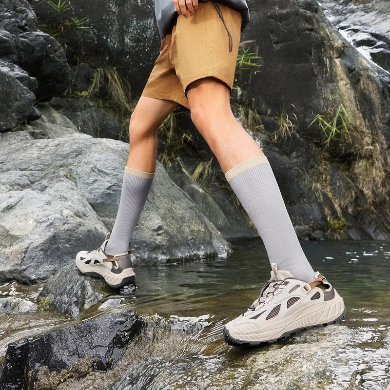 Li-Ning Yijie Lite 2.0 Comfortable Trendy Non-Slip Breathable Support Creek Shoes Men Shoes Beige AHLV011-1