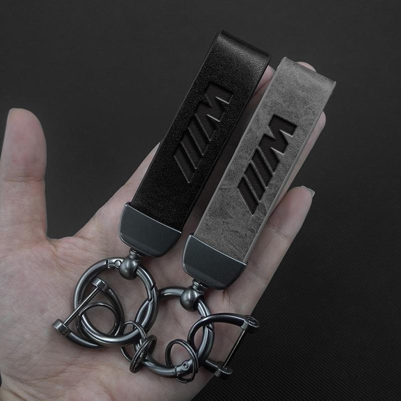 Vintage Leather Car Emblem Keyring Key Chain Decoration for Bmw M Performance G30 G32 Auto Interior Modification Accessories gzjm96