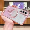 Яркий блестящий чехол для Samsung Galaxy S25 S24 S23 S22 S21 S20 Plus FE Note20 Ultra Case Plating Wireless MagSafe Magnetic