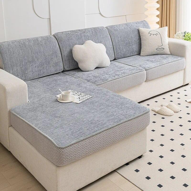 Эластичный универсальный чехол для дивана, универсальный нескользящий чехол для подушки на четыре сезона, защита от кошачьих царапин, утолщенный износостойкий чехол на спинку дивана, шапки
