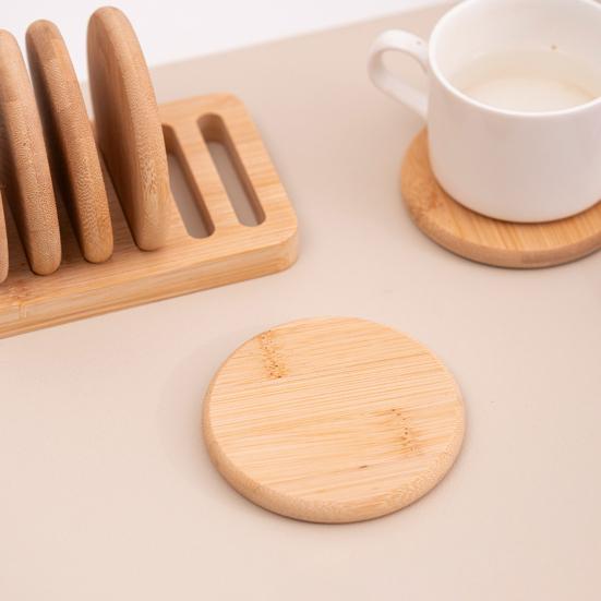 Bamboo Coasters Anti-Slip Heat Resistant Cup Mat Eco-Friendly Tea Coffee Pad Placemats for Home Kitchen Restaurant Bar Office