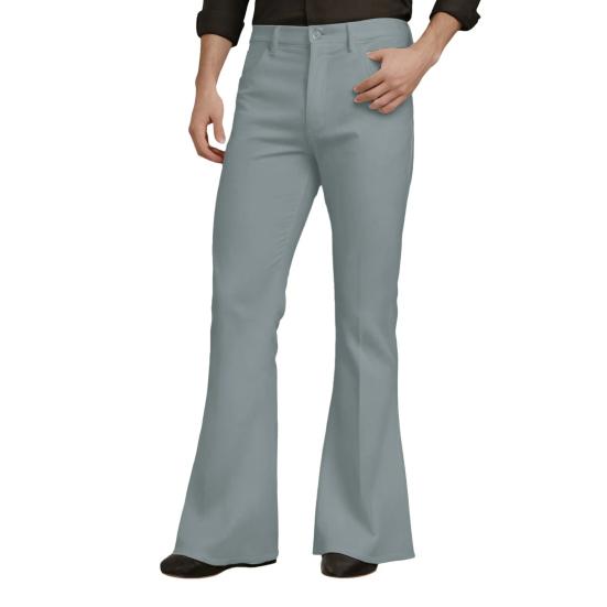 Мужские расклешенные брюки Yousheng с 4 карманами, средней посадки, однотонные, на пуговице и молнии, длинные брюки, для работы, путешествий, отдыха