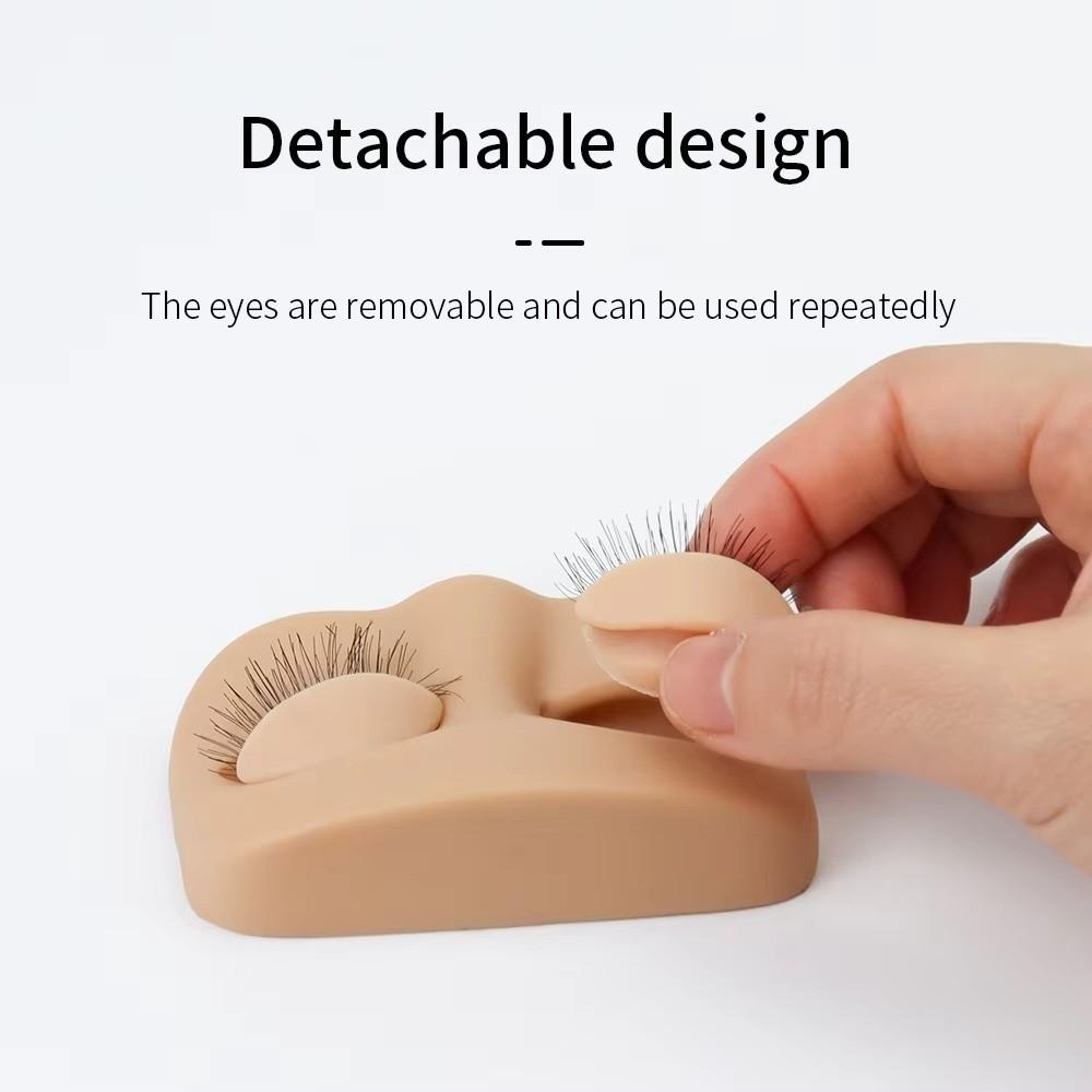 Mini Size Lash Practice Head Removable Eyelids Flat Model Head Lash Practice