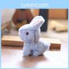 Cute White Cartoon Rabbit Plush Keychain Short Bag Decoration Kids Gift Doll