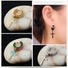 1Pc Punk Gothic Piercing Stainless Steel Ear Stud Earrings Cross Stars Dangle Pendant