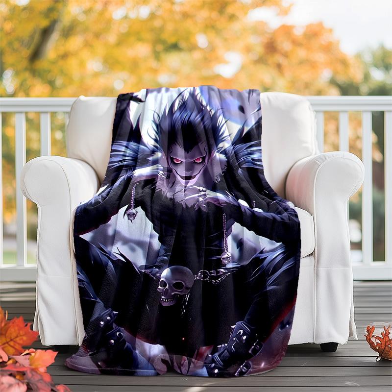1pc D-Death Note1 Theme Blanket - Digital Print, Polyester, Cozy for All Seasons, Perfect for Outdoor, and Travel