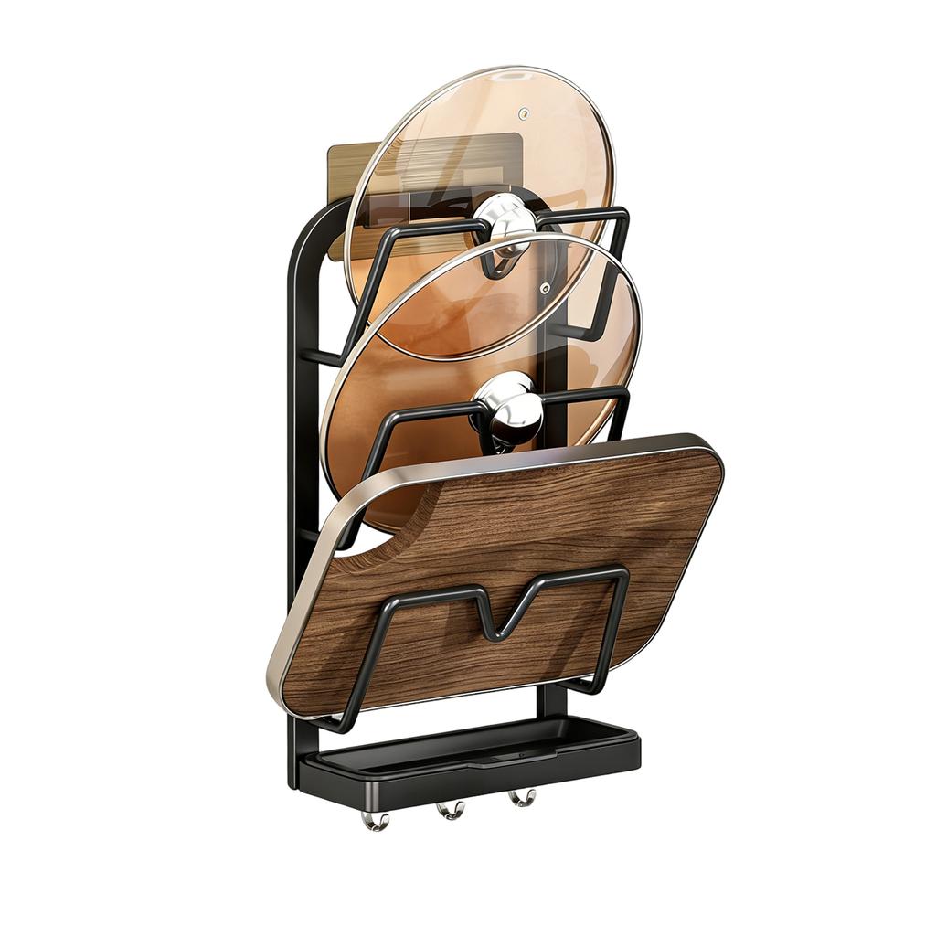 Органайзер для крышек кухонных кастрюль, Подставка для крышек кастрюль из нержавеющей стали, Многофункциональный органайзер для крышек кастрюль со съемным поддоном для сбора капель, Экономия места