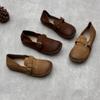 Handmade Leather Shoes Spring and Summer Flat Round Head Casual Cowhide Women's Shoes
