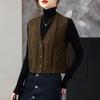 Women's Loose Wool V-Neck Sleeveless Sweater Vest for Autumn & Spring