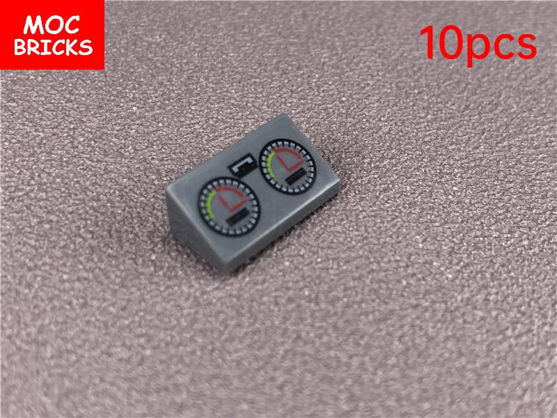 MOC Bricks DIY Printed Tile 1x1 1x2 2x2 2x3 1x4 Solar Panel Gauge Map Compass Assembled Building Block Accessories Kids Toy Gift