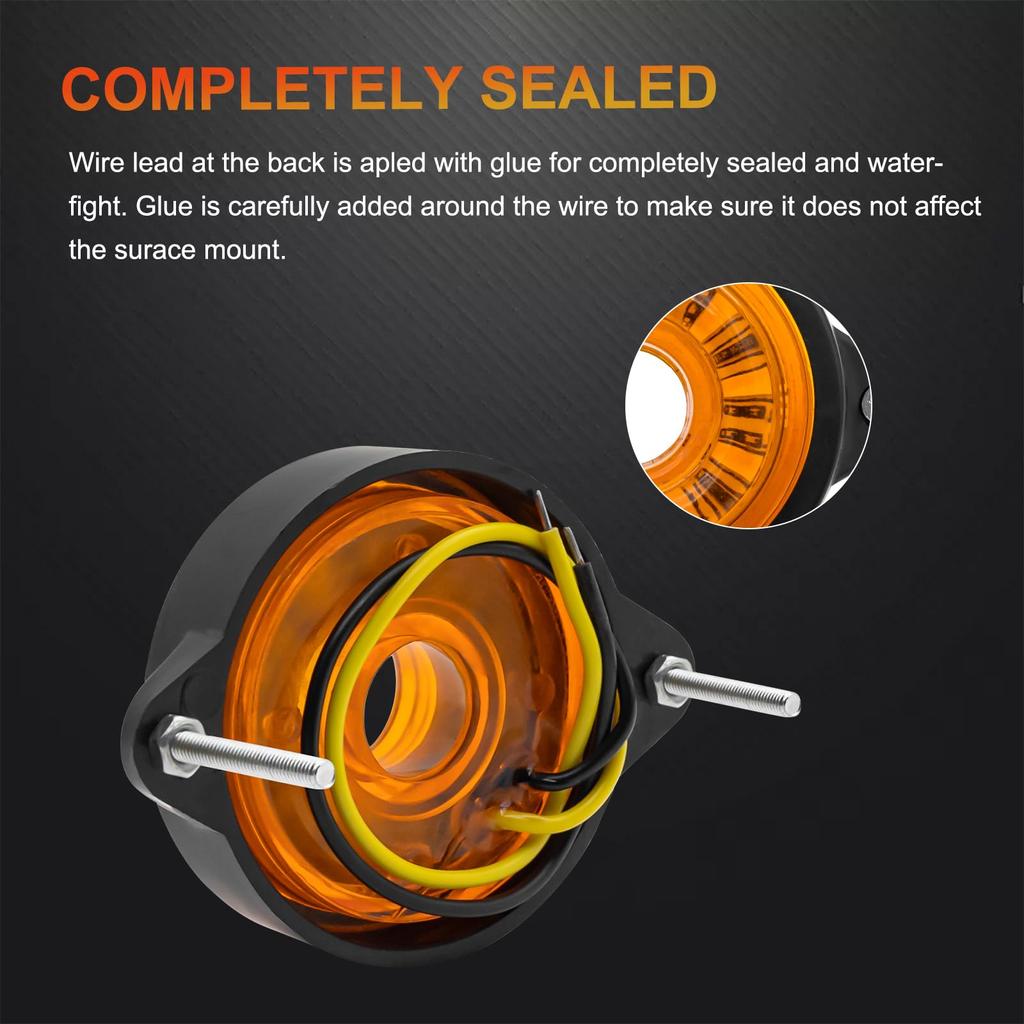 Светодиодный габаритный фонарь 12В 24В Желтый габаритный фонарь для прицепов и грузовиков 10 светодиодов Габаритный фонарь Широкий фонарь Придорожный фонарь Боковой фонарь Высокая яркость Освещение