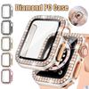 Чехол Diamond PC с закаленным стеклом для Apple Watch Series SE 9 7 6 8 5 4 3 2 1 Женские аксессуары Чехол+Защитная пленка для экрана для iWatch 41 мм 45 мм 44/40 мм