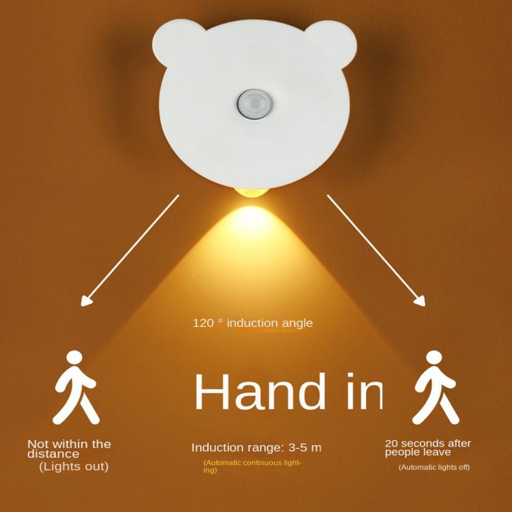 Светодиодный ночник с датчиком движения человека, PIR-сенсор движения, настенный светильник, перезаряжаемый через USB, шкаф, коридор, лестница, кухонный светильник
