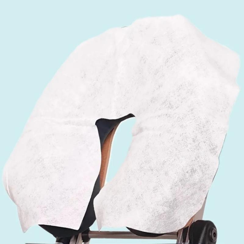 100 шт. Одноразовая наволочка U-образной подушки для лица Полотенце для лица с отверстием для массажной кровати Легкая дышащая подушка для лица