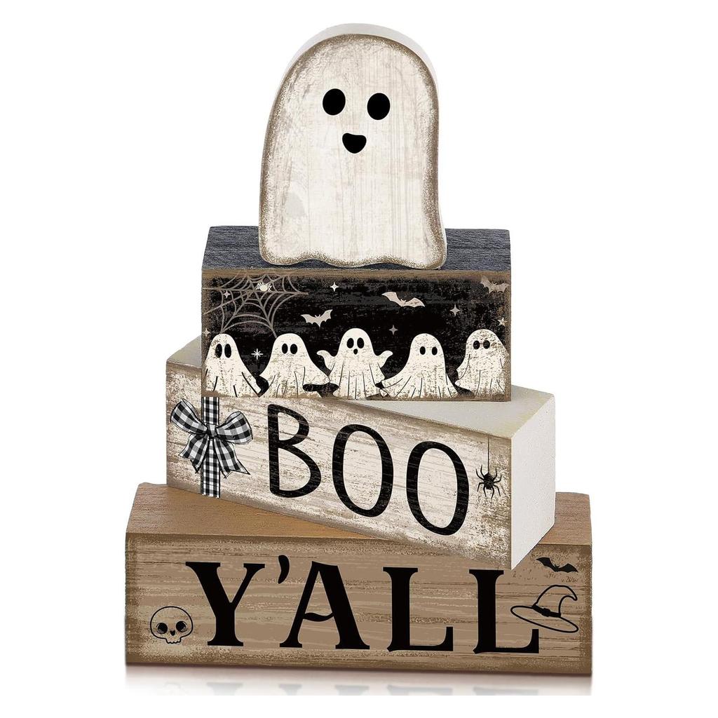 4Pcs Football Table Decorations Football Tiered Tray Decor Sport Game Centerpiece Sign Decorative Rugby Stack Block Gift for Fans Club Tailgate